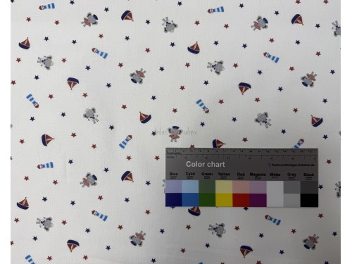 POPELIN ELEFANTE MARINO