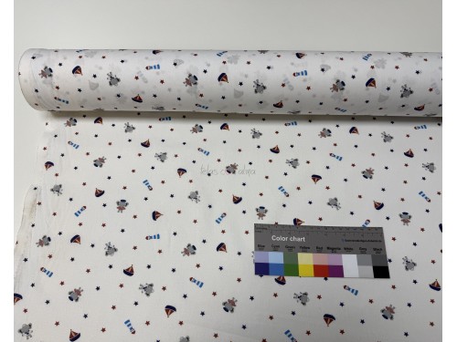 POPELIN ELEFANTE MARINO