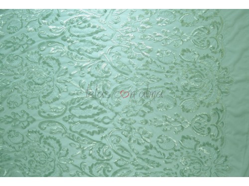 GASA CON LENTEJUELA VERDE AGUA